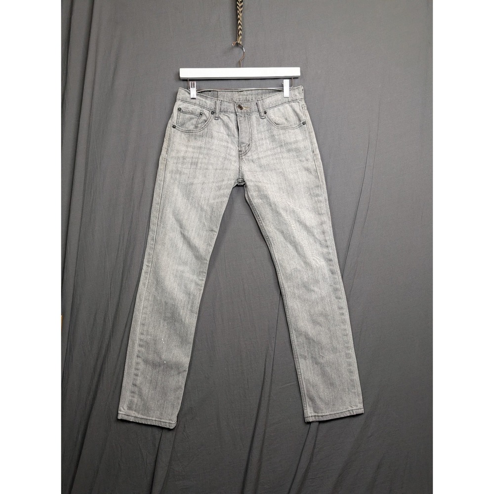 Levis 511 Jeans Mens 30x30 Gray Slim Straight Stretch Denim Light Wash